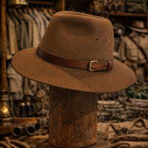 Vintage Banana Republic 1986 Expedition Hat, Wool Felt, Size L - Made in England